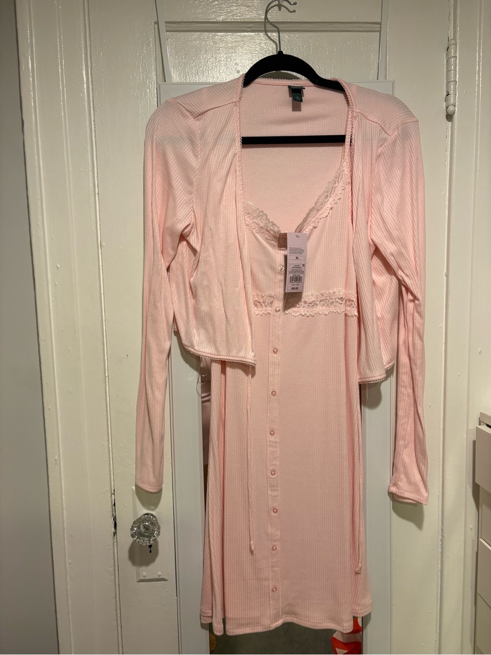 Target Pale Pink Ribbed Dress and Cardigan Set